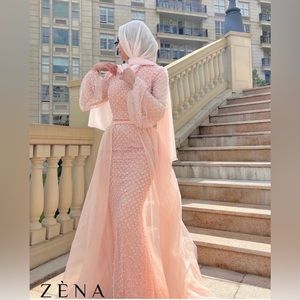 Andrea and Leo a0997w Pearl Studded Long Dress